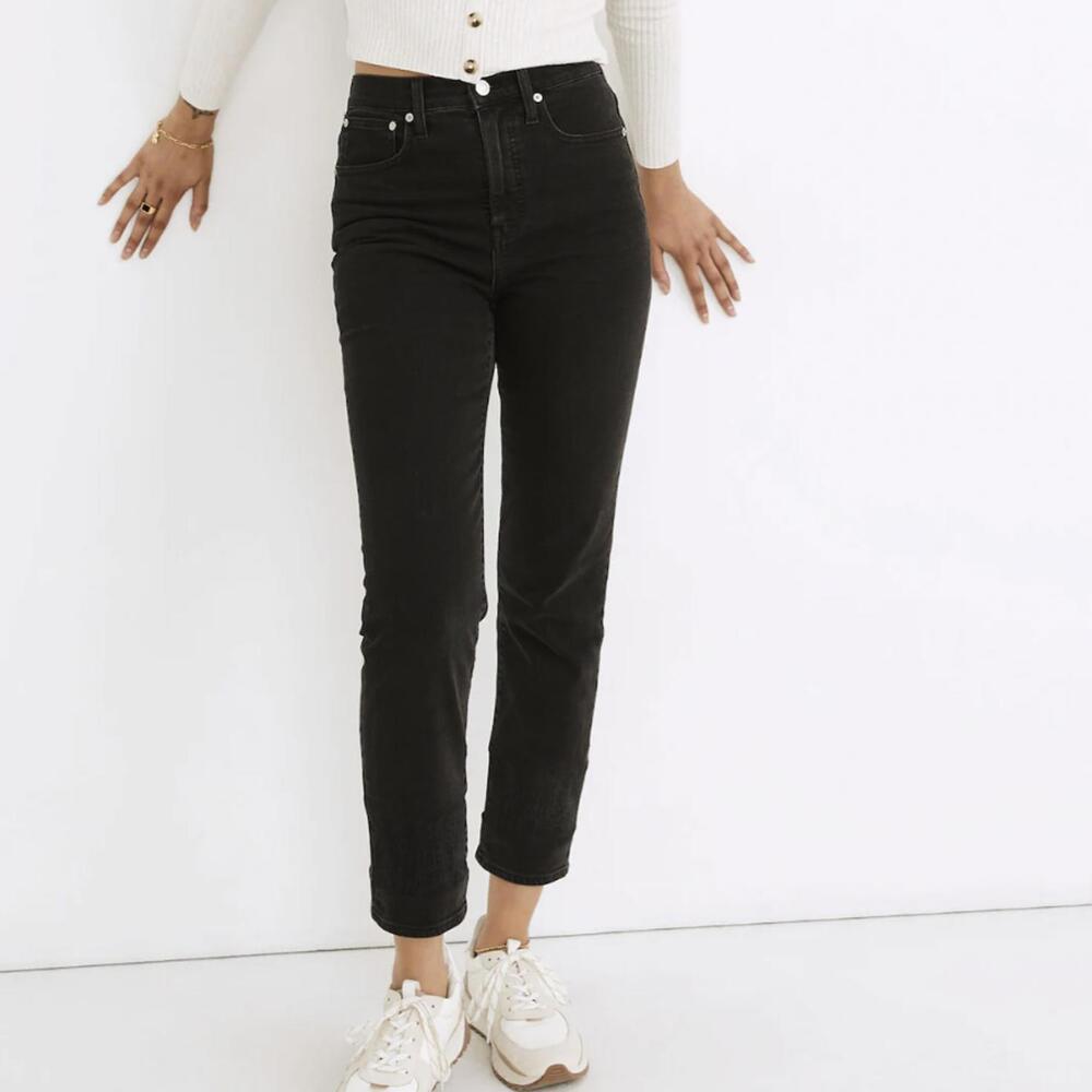 Madewell Classic Straight High-Rise Black Wash Denim Jeans - Size - 27